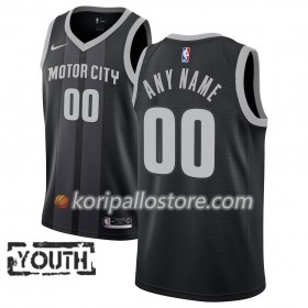 Detroit Pistons Custom 2018-19 Nike City Edition Musta Sininen Lasten Pelipaidat Swingman